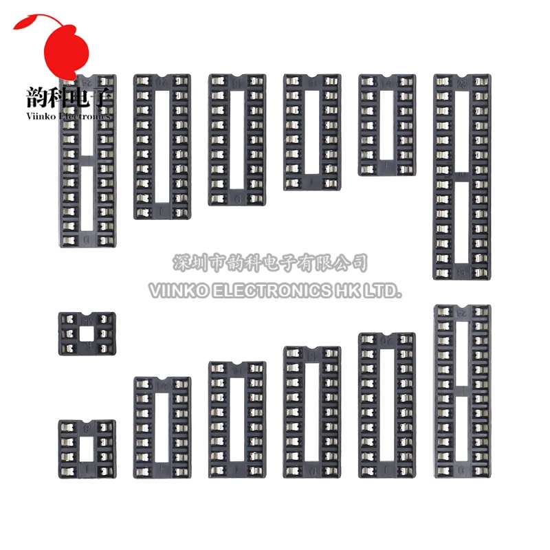 Assorted Pack of 10 Precision DIP IC Sockets - Various Pin Configurations