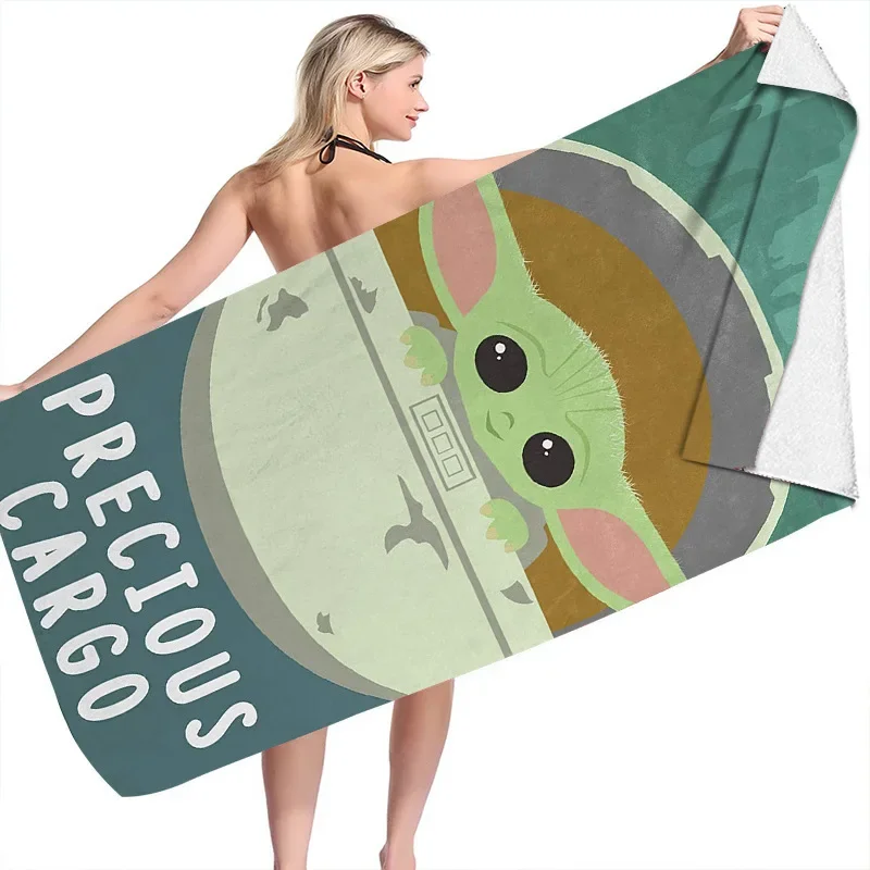 Anime Baby Yoda Telo Mare Cartoon Master Yoda Asciugamani Estivi Asciugamani Da Bagno Swim Mandalorian Travel Telo Mare Quick Dry Kids