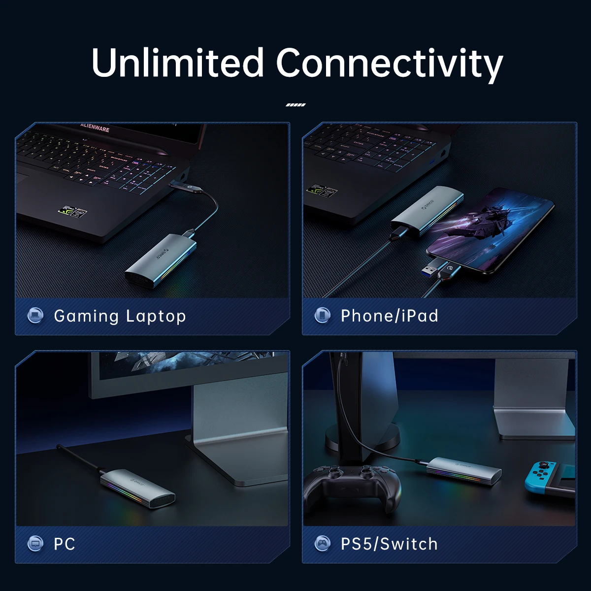 de alumínio, USB 3.1, Gen2, M Key,