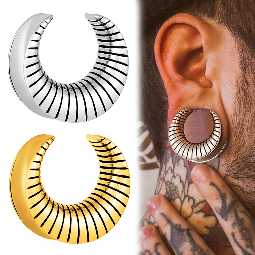 Giga 2pcs Ear Stretcher Plugs Tunnels Simple Saddle Gauges 0g1inch