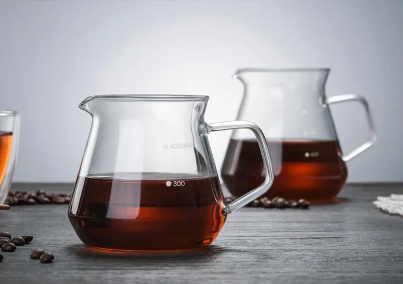 400ml 600ml Coffee Server Pour Over Glass Range Dripper 01 02 Heat Resistant Coffee Kettle Brewer Drip Share Pot coffee maker coffee pot coffee kettle pour over coffee maker coffee server