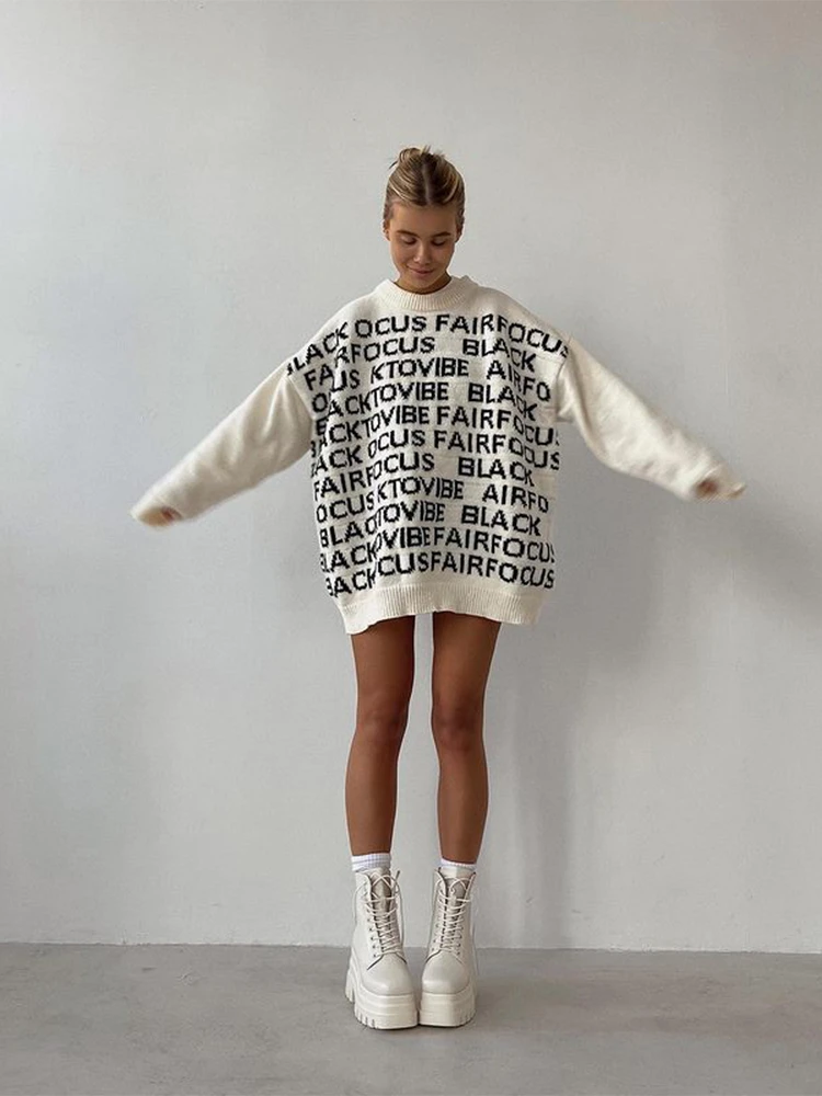 oversized letter sweater