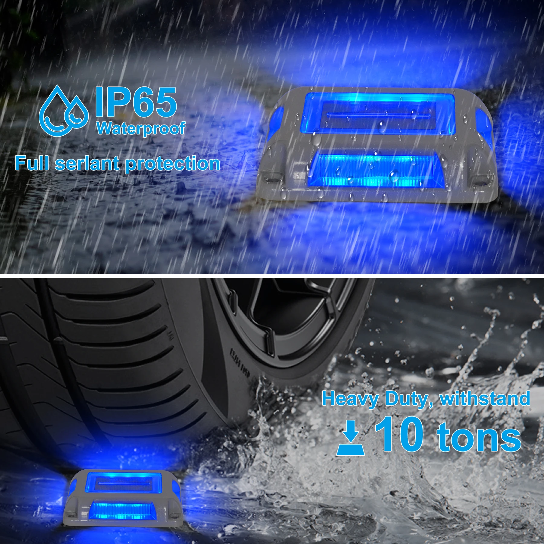 8PC Blue Light Solar Light Outdoor Solar Street Light Lawn Lamp Garden Decor Buried Stair Lamp Underground Decking Lampy Solarne