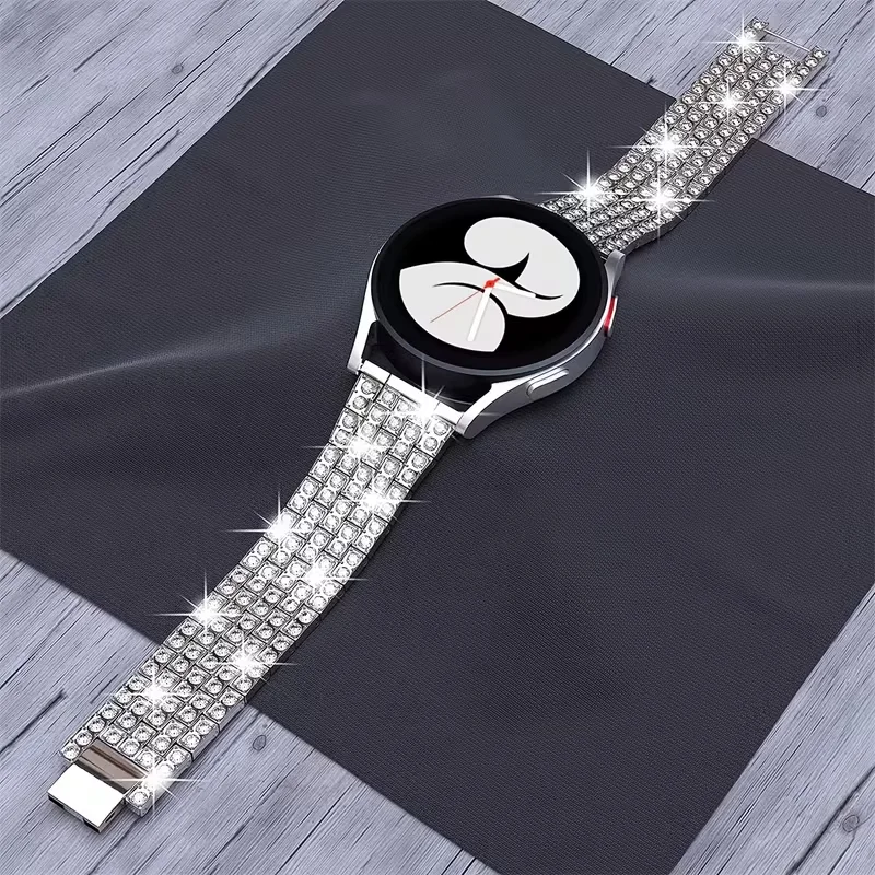 Elegant 20mm 22mm Diamond Metal Bracelet Watch Band Strap
