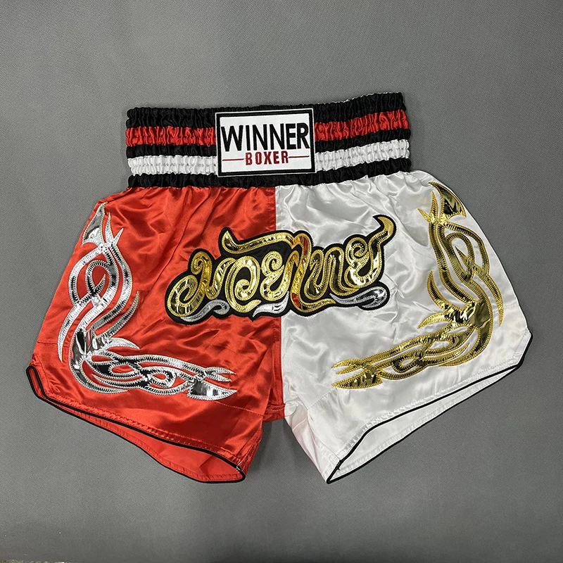 Free Combat Fight Muay Thai Boxing Pants Embroidery Sports Shorts Customized Name Logo Boxing Trunks Women Man Kids MMA Clothing