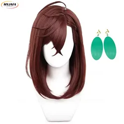 Momo Ayase Short Red Brown Anime Cosplay Wig - Heat Resistant Synthetic with Wig Cap - One Size (Wig Earrings Clip)
