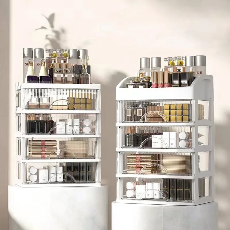 Makeup Organizer Makeup Storage Box Jewelry Organizer Jewelry Box Cosmetic Storage Box Storage Box Drawer Jewelry Makeup Organizer Plastic Make Up Large Capacity Storage Box Polish Lipstick Skincare Cosmetic Storage Box Rack