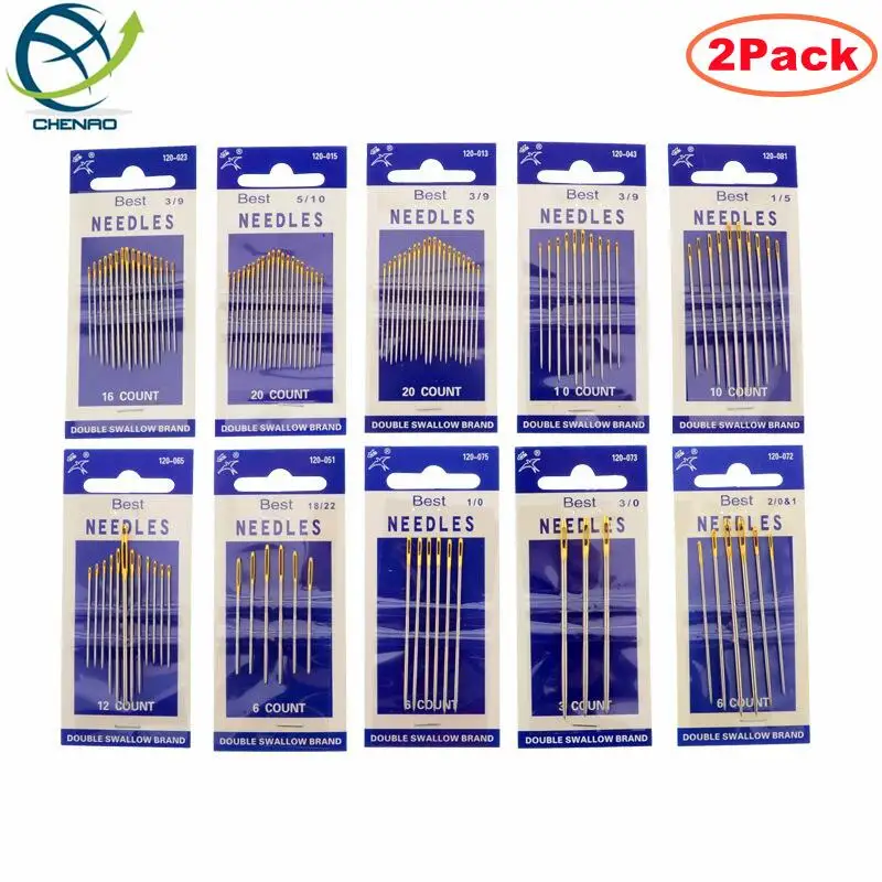 2/5Pack Stainless Steel Self Threading Needles Hand Sewing Needles