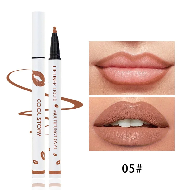 Liquid Lipliner Pencil Long Lasting Lips Cosmetic Tool Matte Soft Lip Liner Stick Quick Drying Smudge Proof Natural Lipstick Pen 4