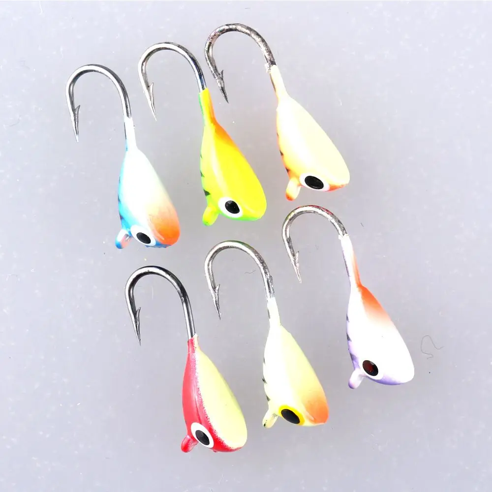 Fishing Lure Whale Shaped Mini Metal Lead Head Hook 6 Pieces