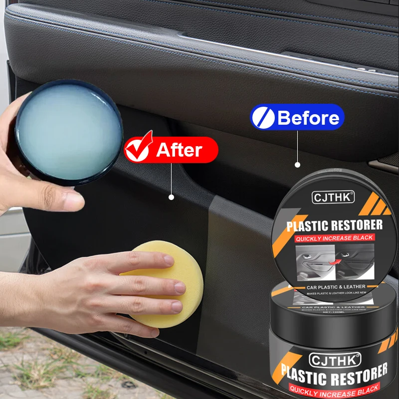 Car Plastic Restorer Crystal Clear Auto Interior Leather & Panel Renewal Wax Coating Agent Back To Black Gloss Car Wax Polish 3