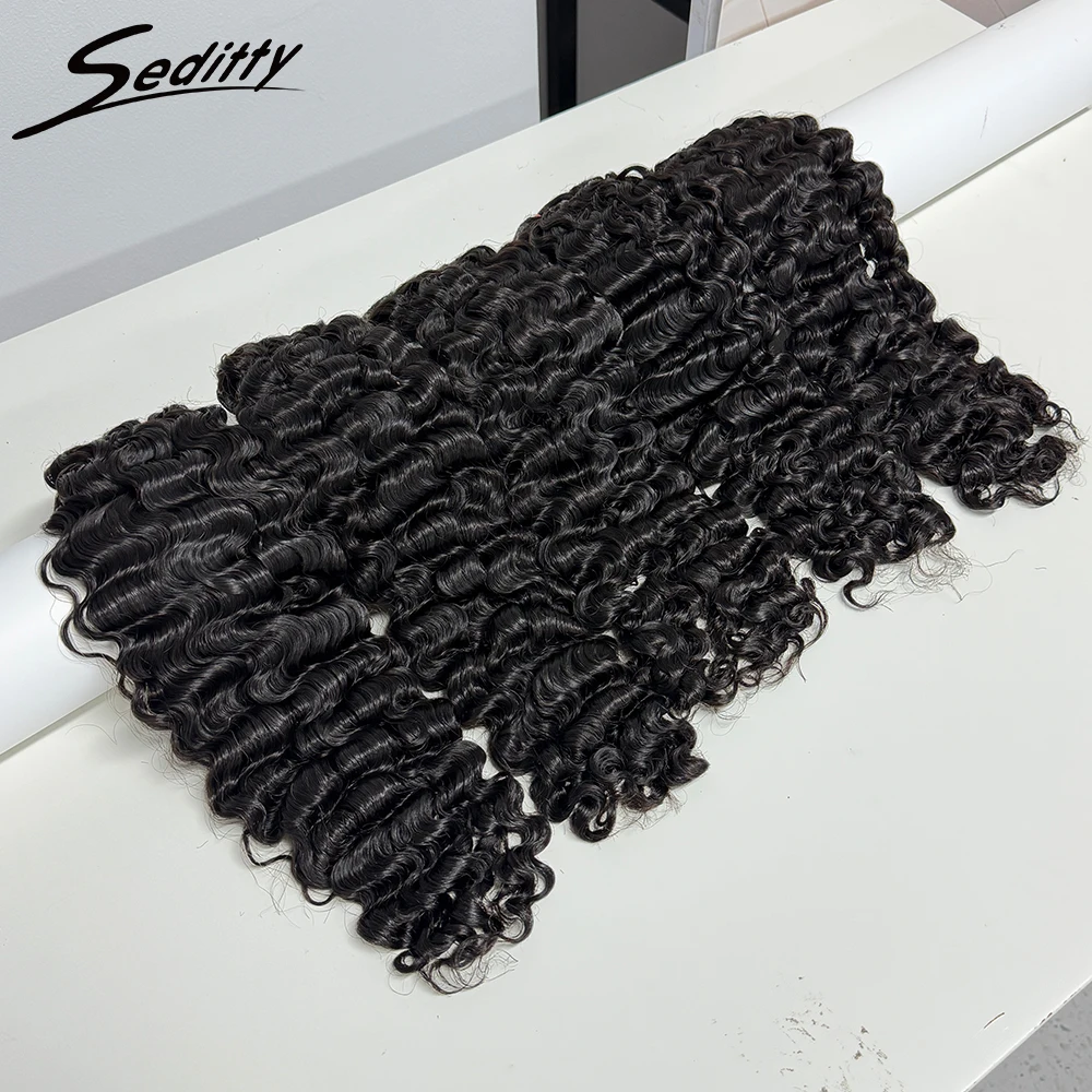 Extensioni di Capelli Ricci Ondulati Birmani 100% Umani, Fasci di Capelli per Tessitura, 100g/Fascio, Doppia Trama, 10-26 Pollici - immagine 6
