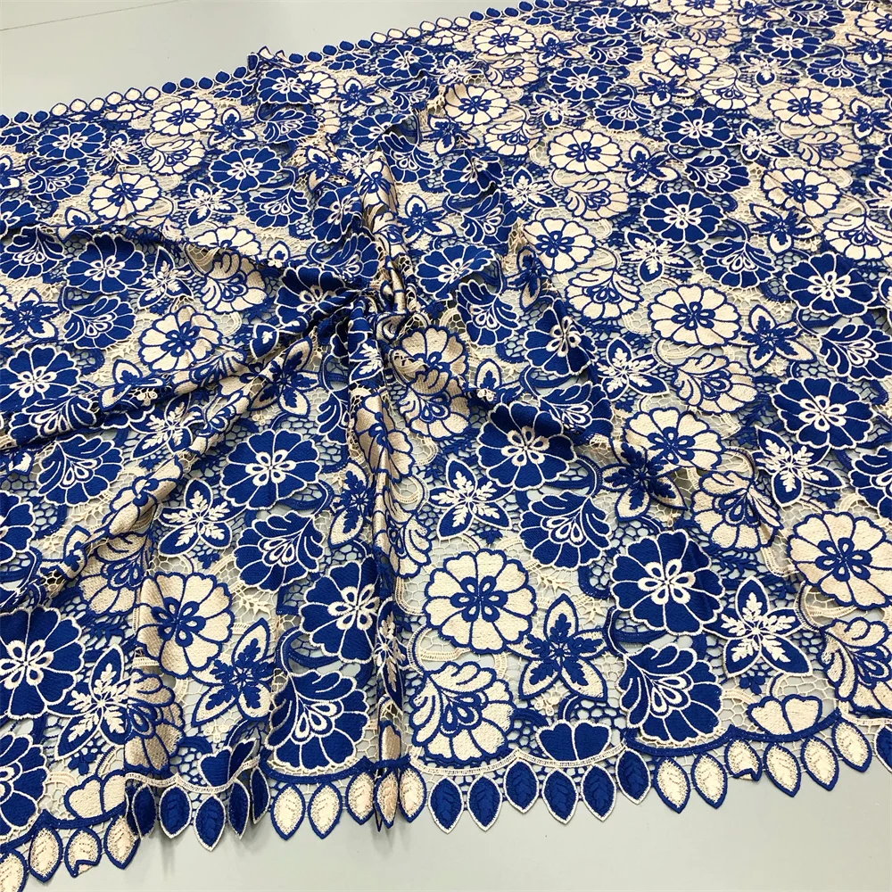 Afrikanischer Spitzenstoff im neuen Stil, 2025, hochwertige Spitze, wasserlöslich, bestickt, modischer weicher Spitzenstoff, 5 Yards – Detail 11