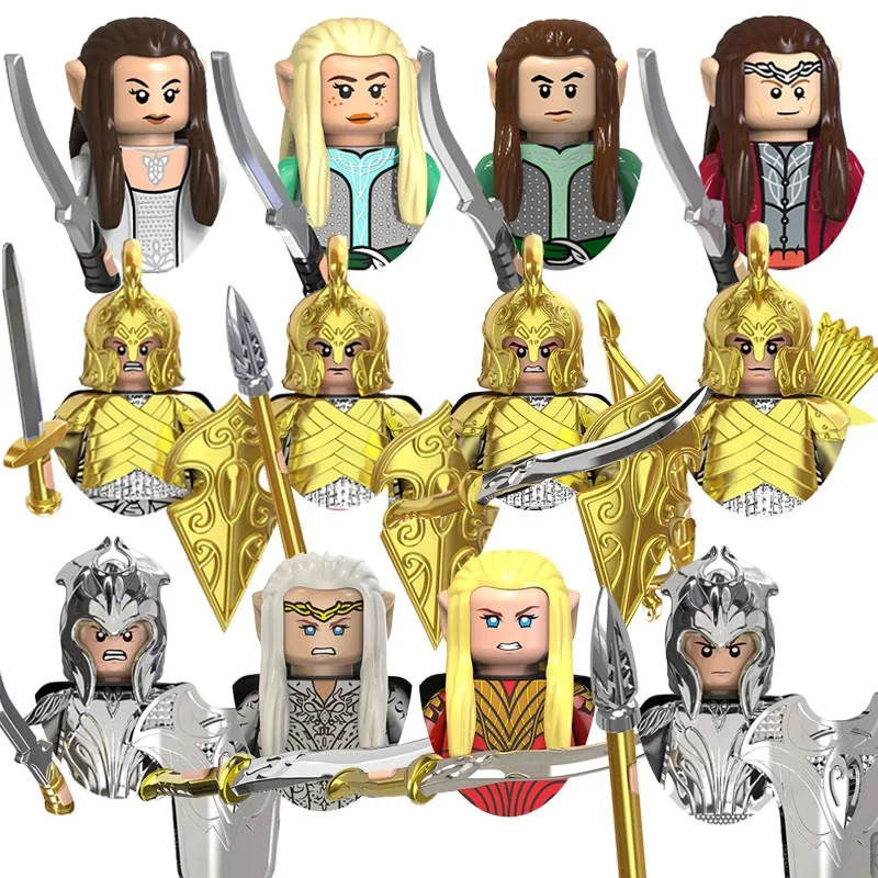 Mittelalterliche Elfenfiguren Serie Noldor Elf Krieger Elfenwächter Mini Cartoon Modell Kleine Partikel Bausteine Kinderspielzeug