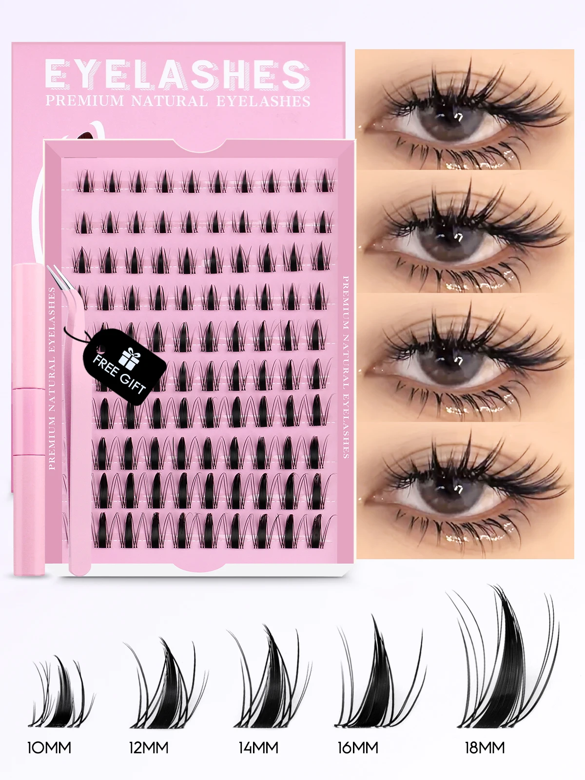 Cluster Lashes Kit Natural Eyelash Extension Individual Mixed Tray fake eyelashes