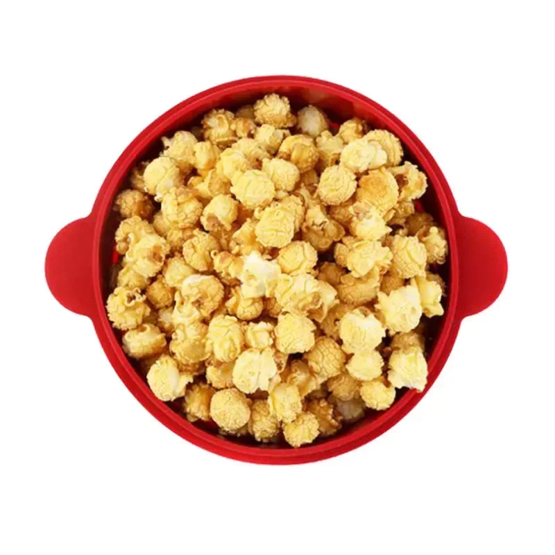 Kitchen Microwave Popcorn Bowl Bucket Silicone DIY Popcorn Maker Lid Chips Fruit Dish