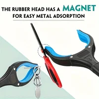 1pc Thickened Aluminum Alloy Folding Type Garbage Clip Pick Up Device Household Cleaning Ring Fire Pliers Pick Up Sanitary Clip 2