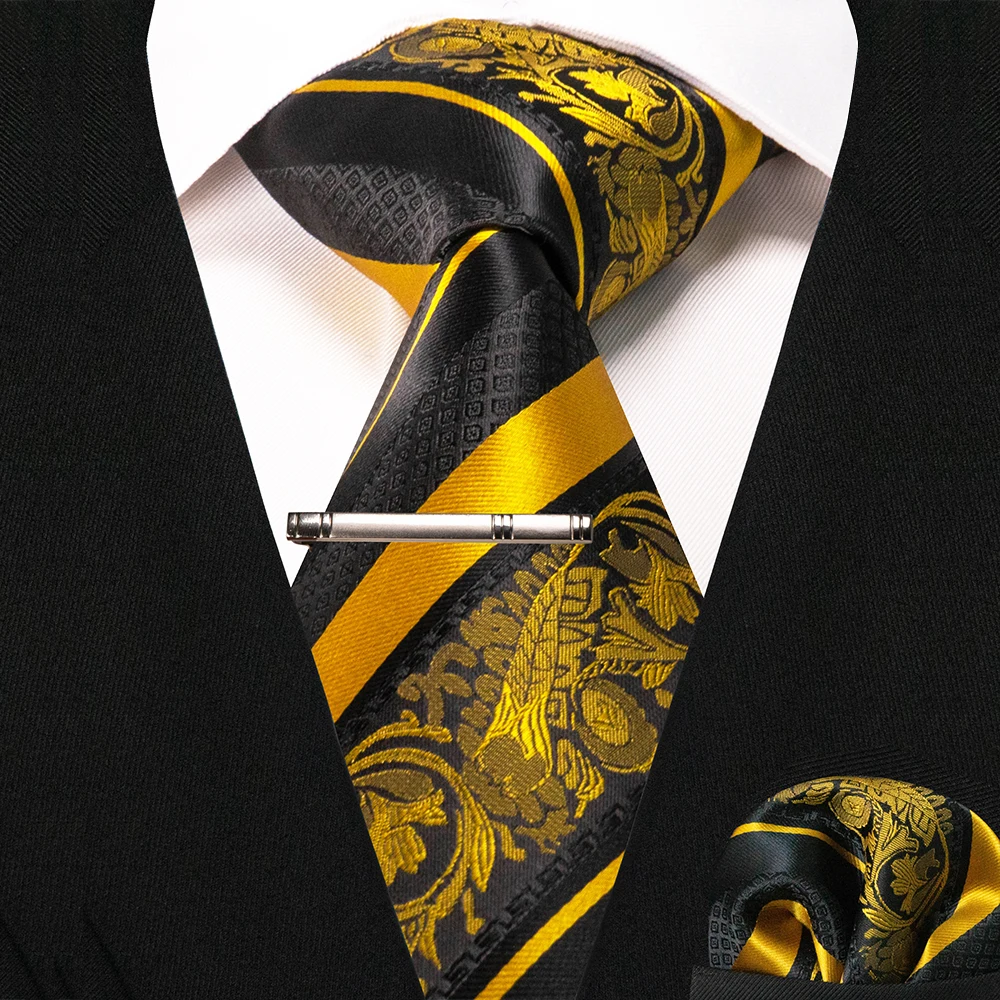 JEMYGINS Stripe & Plaid Tie - Microfiber Business Necktie 58 Inches