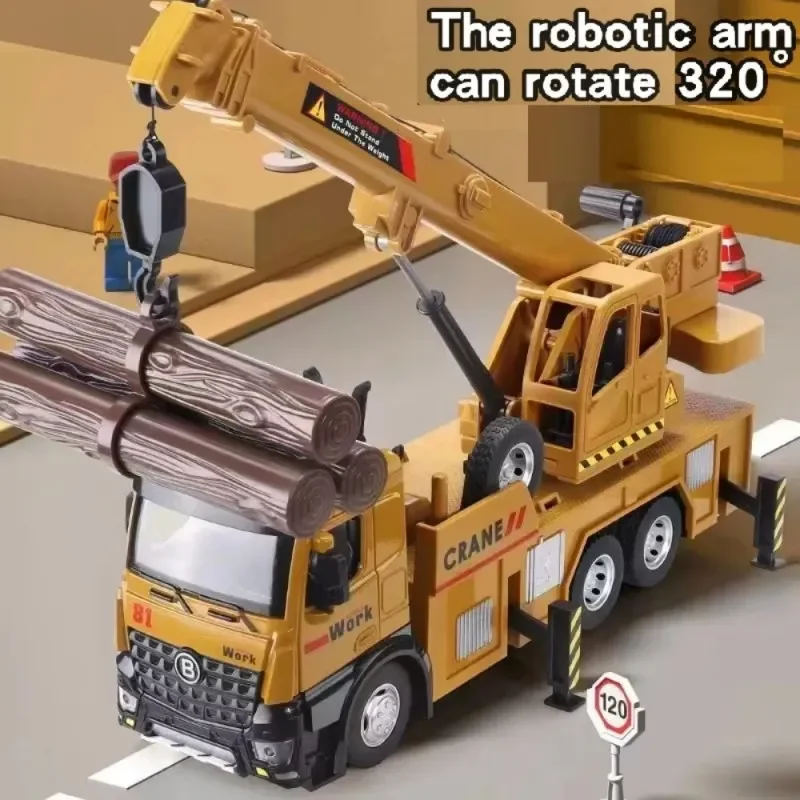 

Large Truck Crane Engineering Vehicle Alloy Model Car Diecast & Toys Metal Sound and Light Car Toy Childrens Gifts Collectibles
