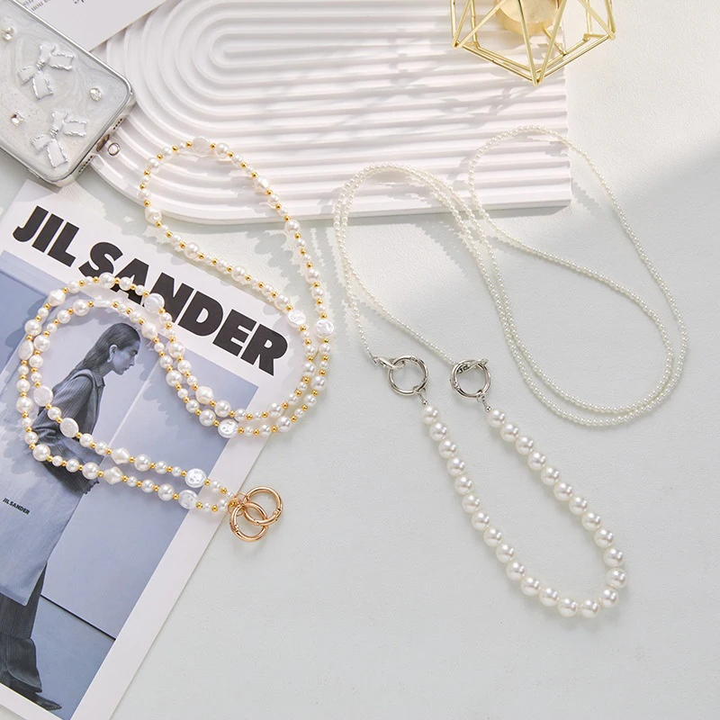Elegant Pearl Phone Strap and Crossbody Necklace Chain with Anti-Loss Design