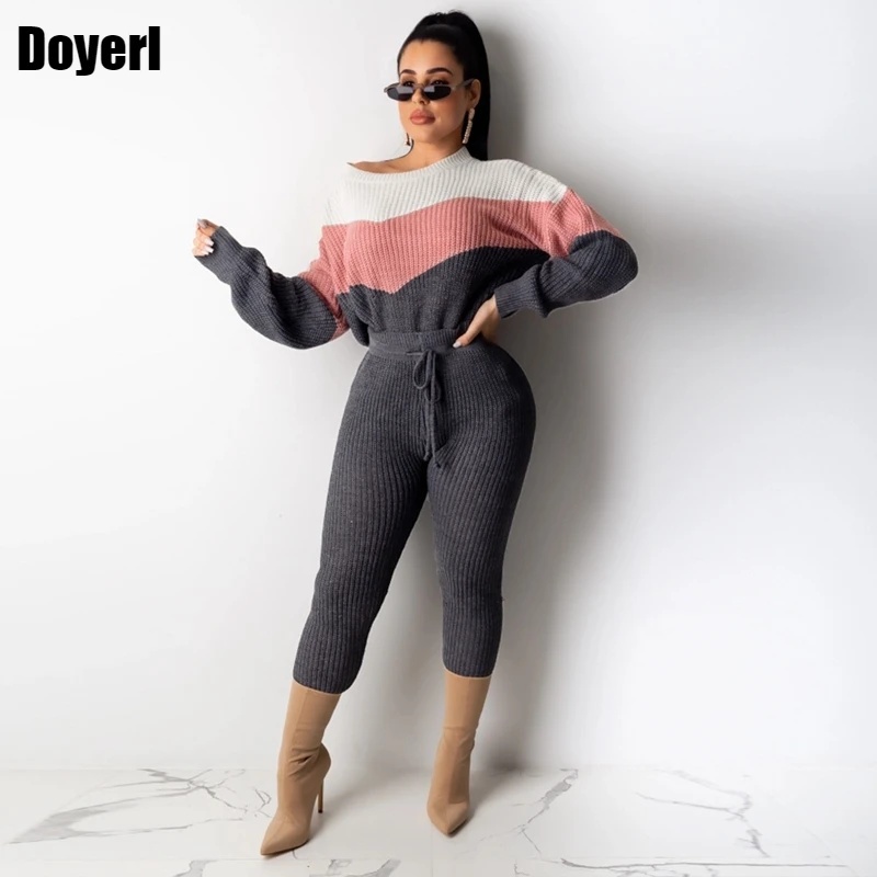 Зимний спортивный костюм для женщин комплект из 2 предметов с укороченным топом и