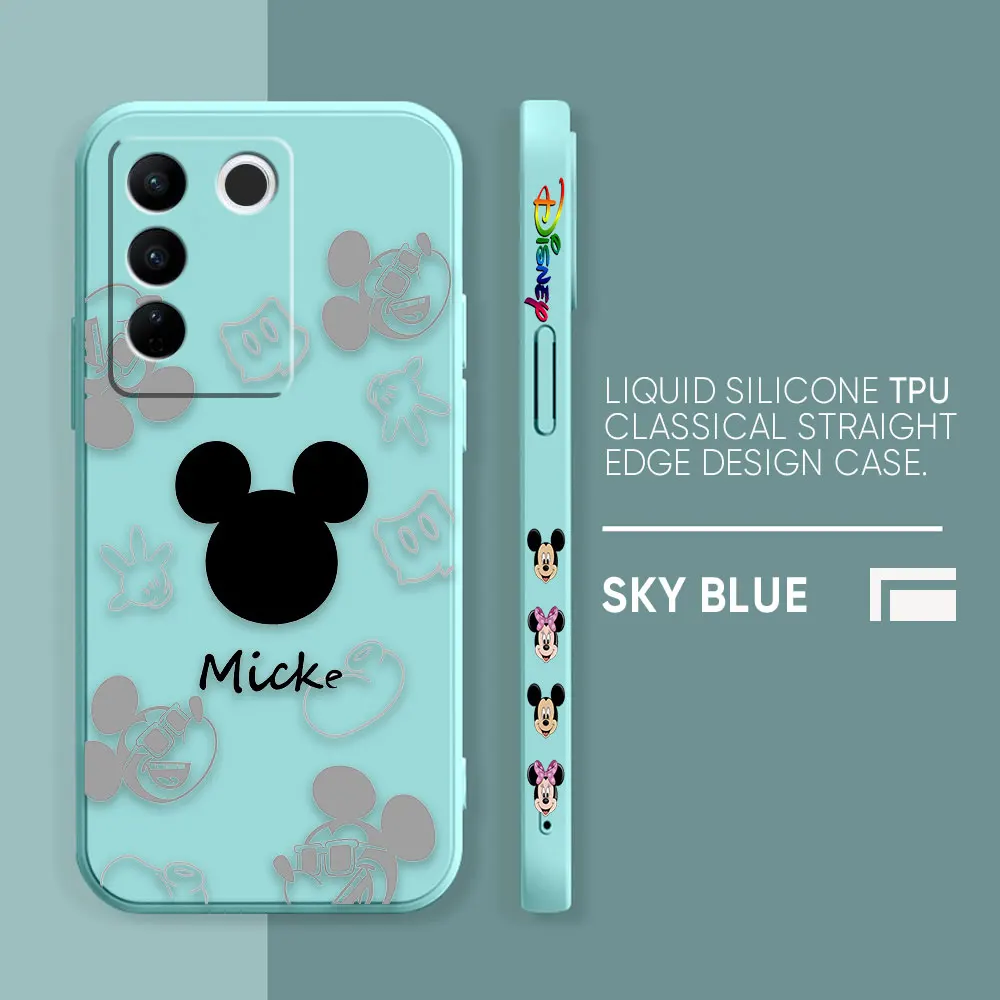 thumbnail image 1 of Case For VIVO S5 S6 S7 S9 S10 S15 S16 S16E T1 V15 V20 V23 PRO 5G Simple Liquid Silicone Case Anime Cute Mickey Minnie Mouse, 1 of 5