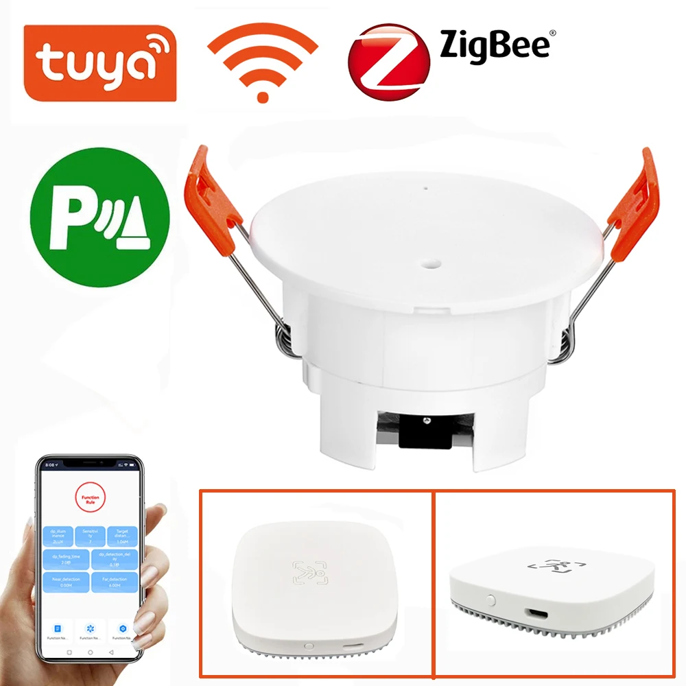 Tuya ZigBee Wifi MmWave Human Presence Motion Sensor With Luminance/Distance Detection Human