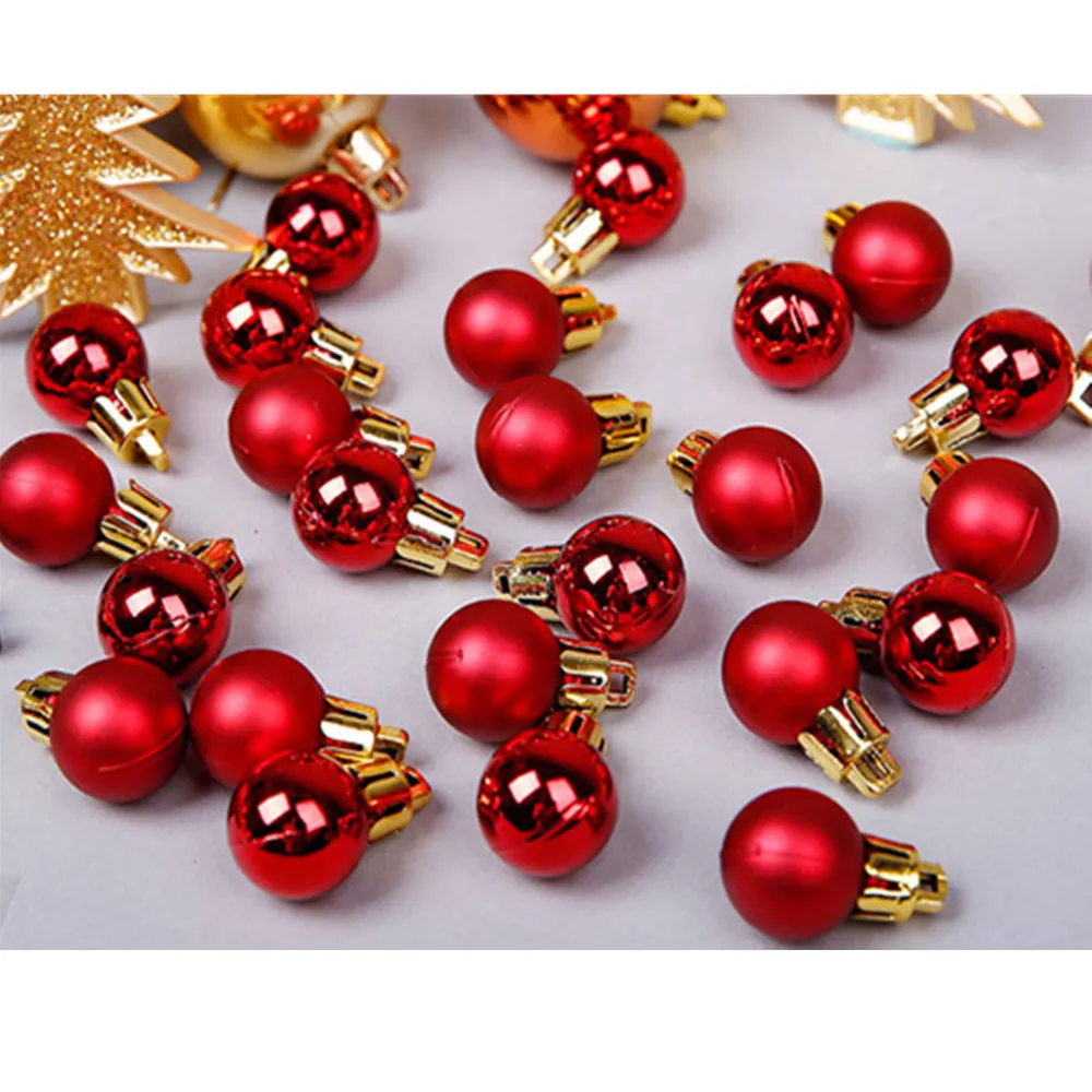 

24pcs/box 2CM Mini Christmas Plastic Balls Pendant Xmas Party Hanging Ornament Christmas Tree Decor New Year Wedding Decorations