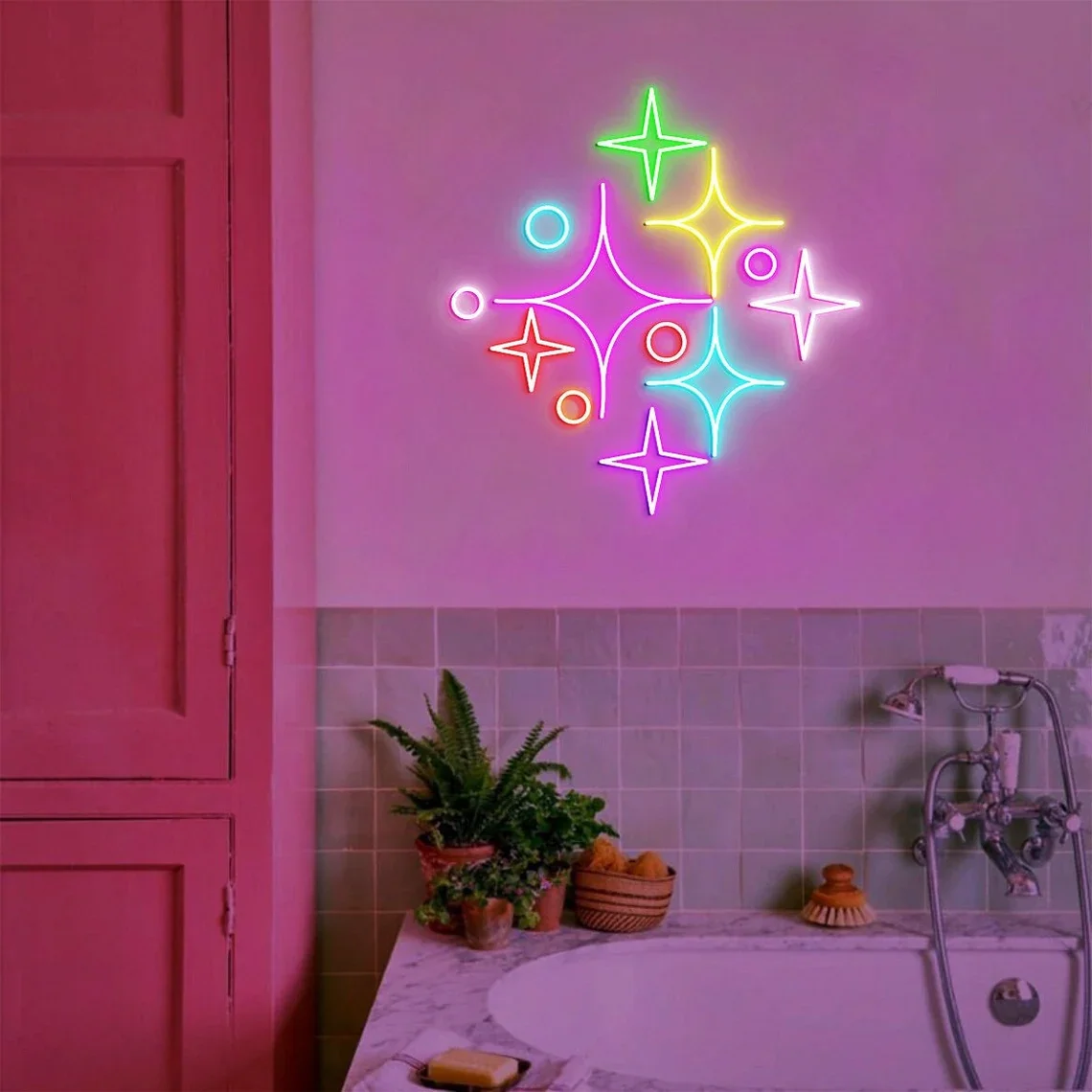 

Sparkles Neon Sign Colorful Sparkles and Stars Wall Art Sign Home Decor Nursery Star Decor Kids Game Room Twinkle Stars Sign