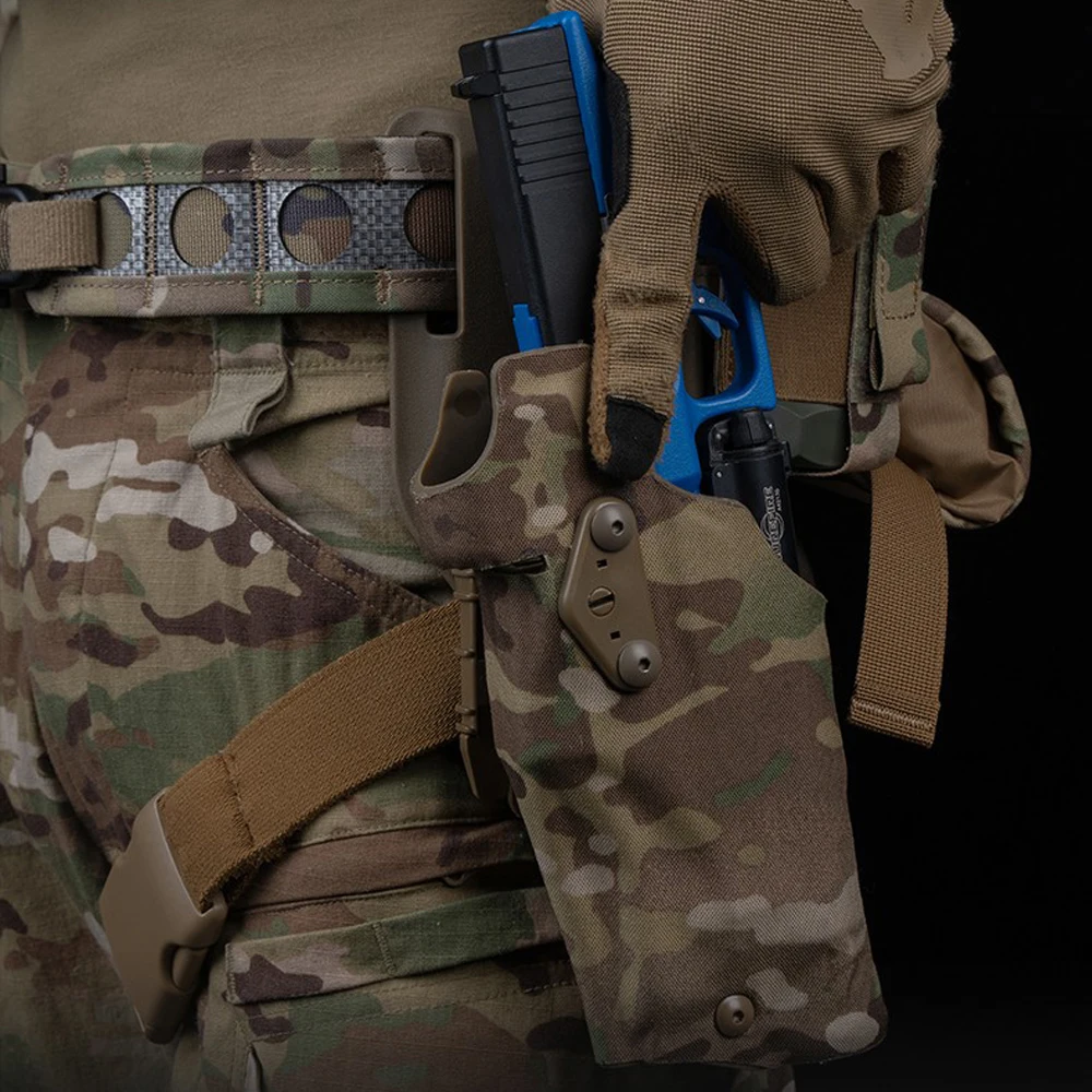 Tactical Pistol Holster Left Hand Glock17 + X300U-A Flashlight Hunting Shooting Airsoft Holster Quick Release QLS System Kit Pistol Holster Gun Holster Hunting Holster