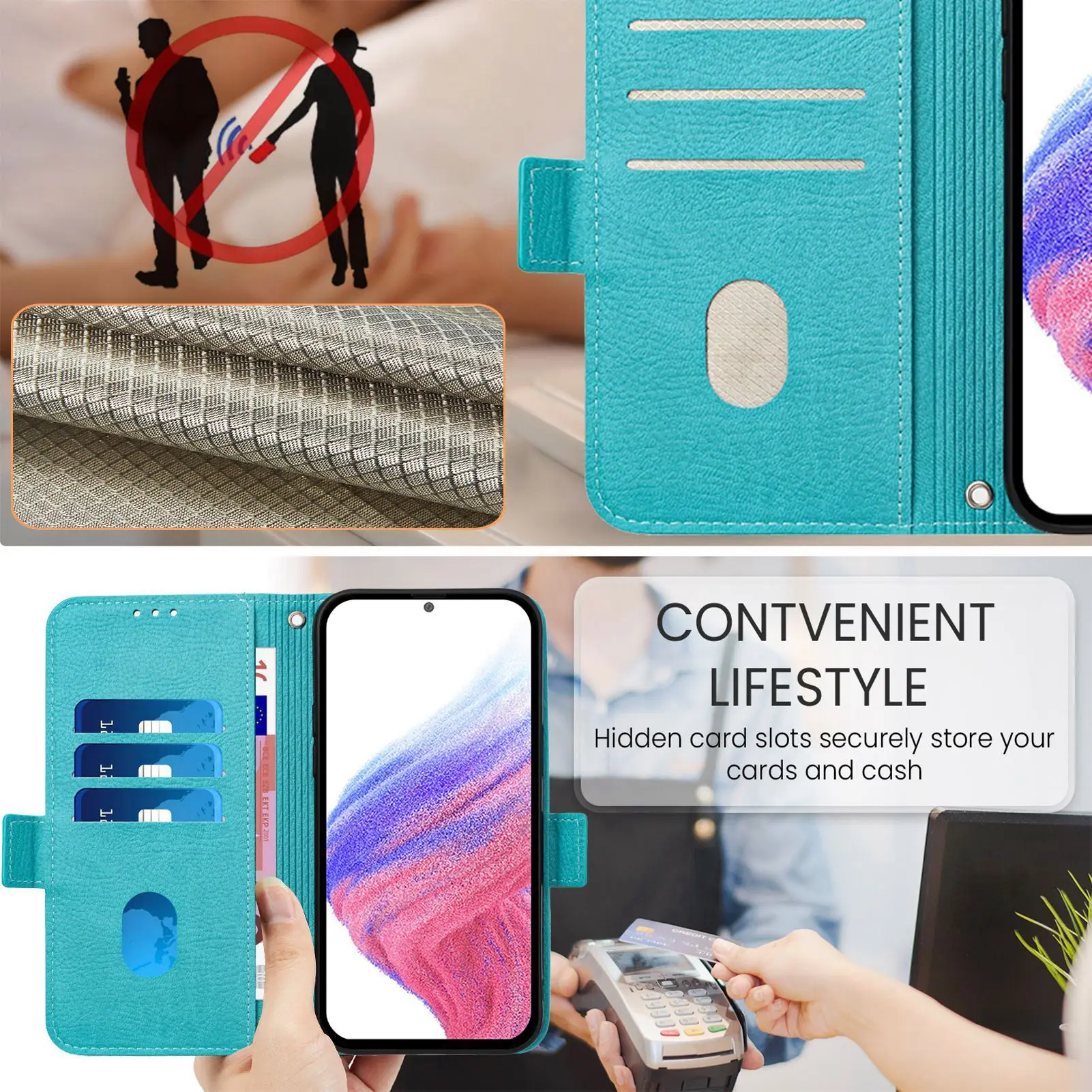 Elegant Floral Leather Phone Wallet Case - Premium Flip Cover Design