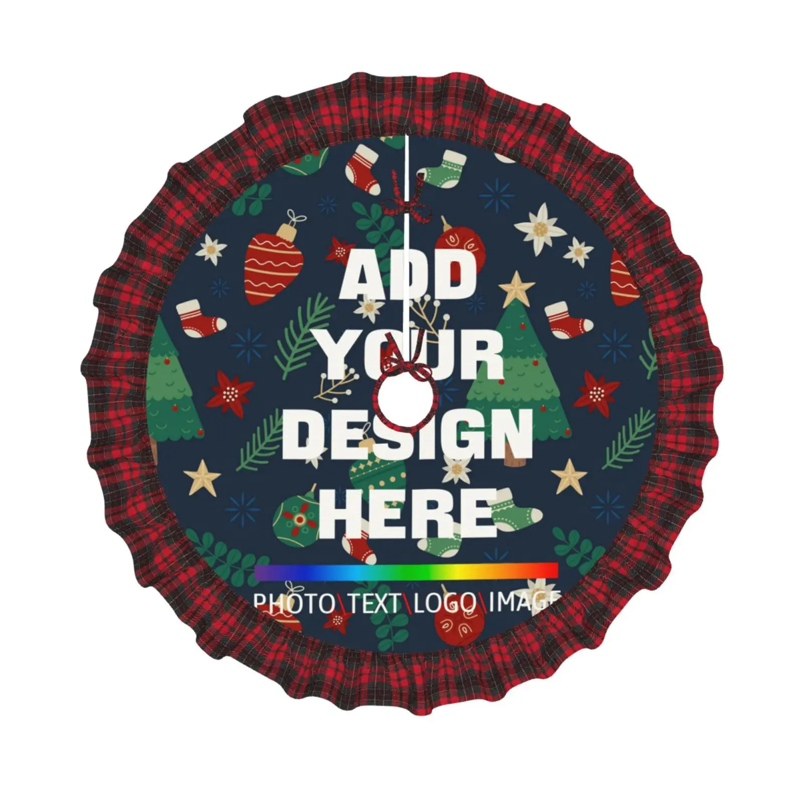 Customizable Plaid Christmas Tree Skirt 1 | Customizable Plaid Christmas Tree Skirt 1