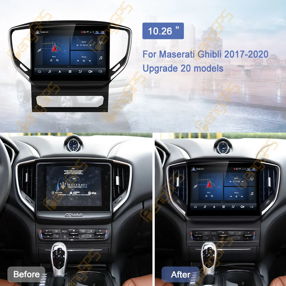 

10.26inch Android car radio For Maserati Ghibli 2017-2020 gps navigation Auto multimedia system with IPS screen 4G WiFi carplay