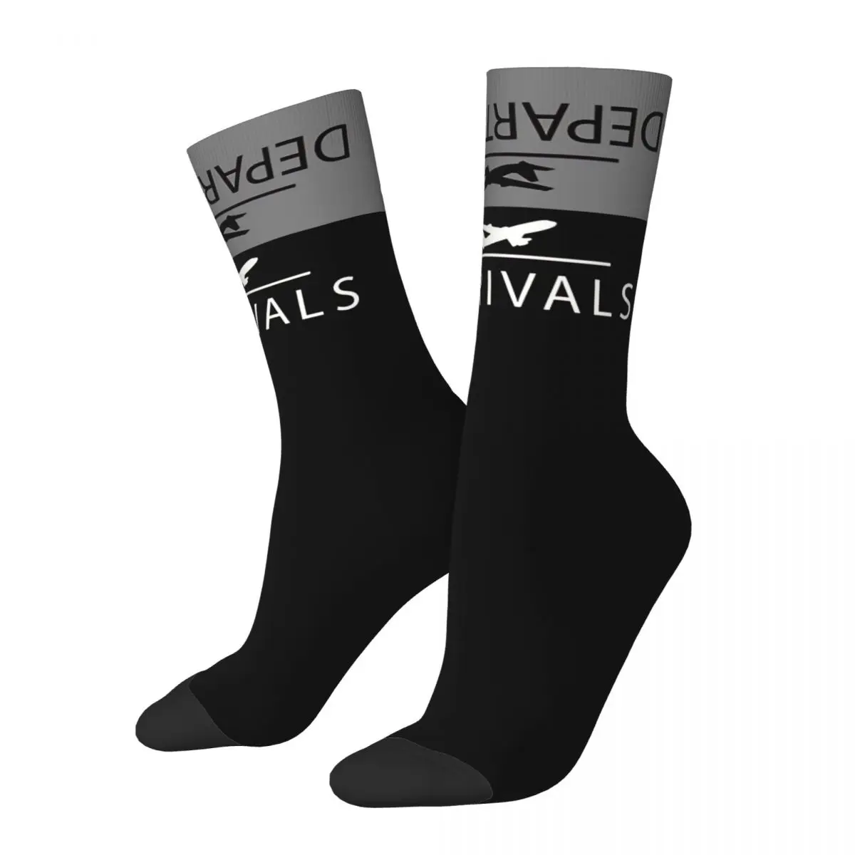 

Arrivals And Departures Airplane Airport Sign Socks Hiking 3D Print Boy Girls Mid-calf Sock