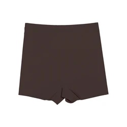 Women's Seamless Ice Silk Biker Shorts - Workout Yoga Leggings - S (Sepia)