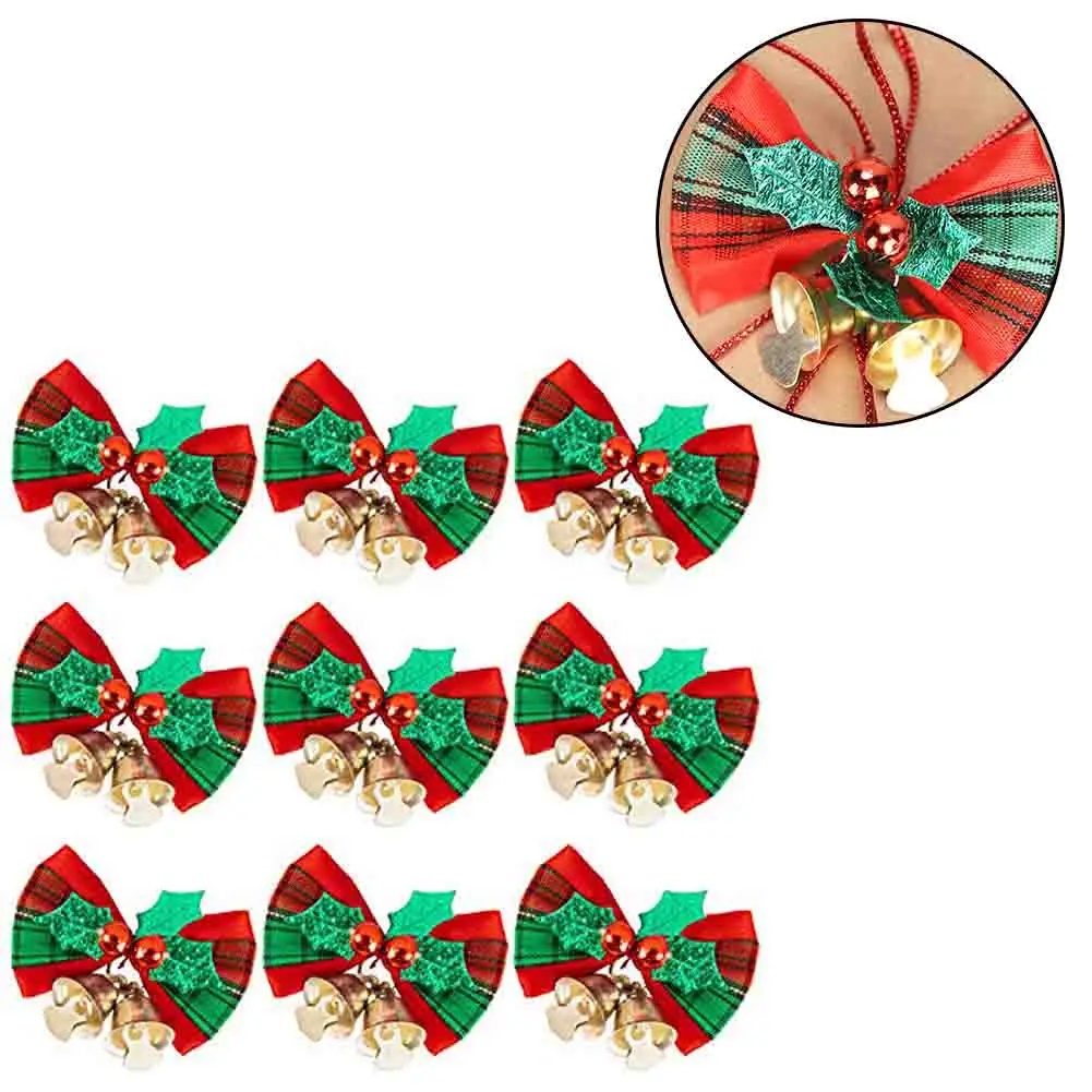 Description Picture 5 of item10PCS Christmas Tree Bow Christmas Ornaments Bell 4 Type Mix Home Garden Bows Christmas/Wedding Party Decoration