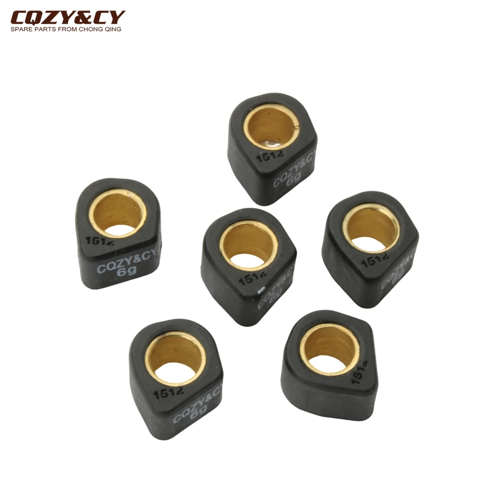 6pc Racing Variator Sliding Weight Set 15x12mm 6g 6.5g 7g 8g For Italjet Bazooka 50 Pista 50cc