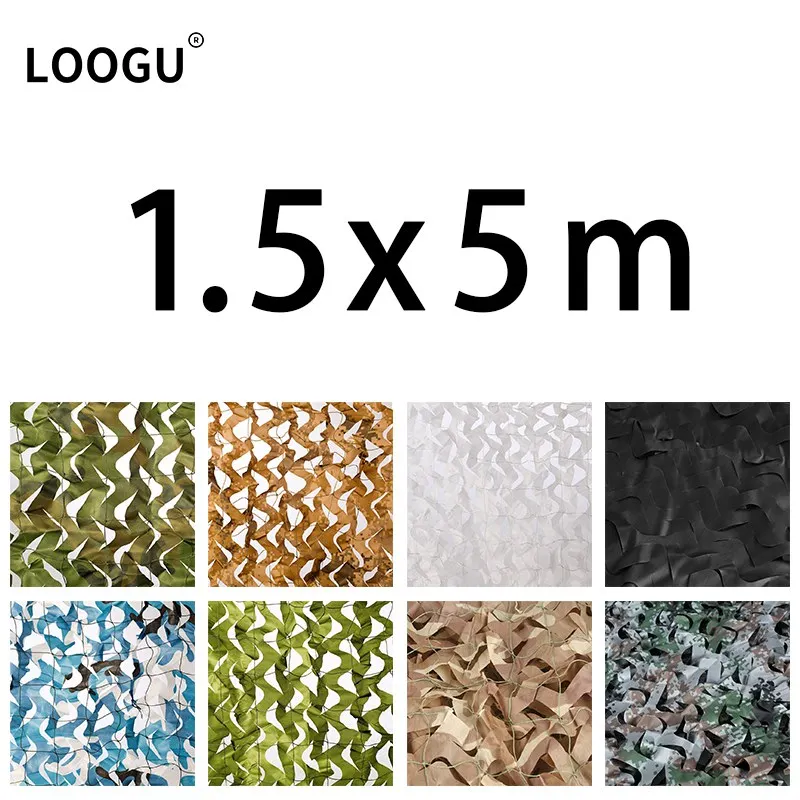 

LOOGU 1.5x5m White Reinforced Camouflage Nets Army Hunting Garden Decoration Fence Shade Outdoor Camo Awning 1.5*5M 1.5*5 1.5x5