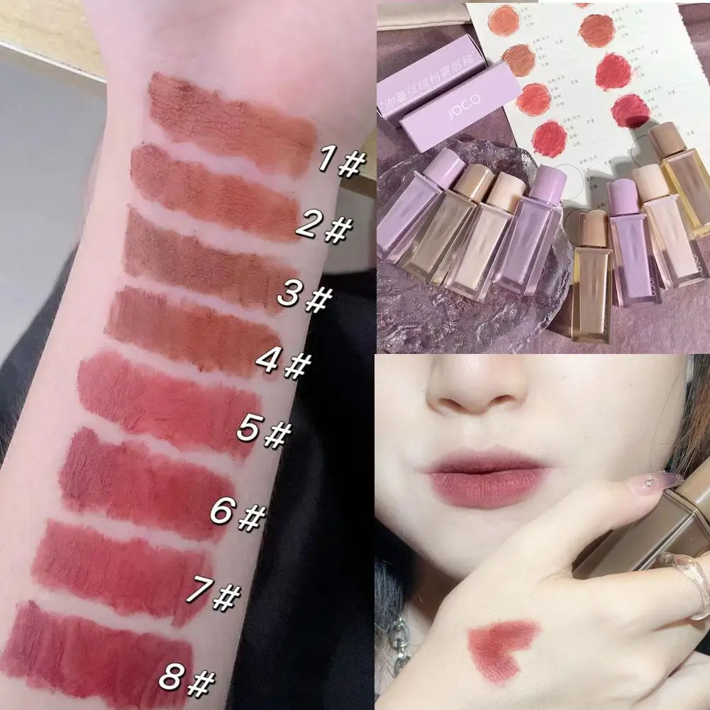 

Tina Beauty Hot Sales JOCO Nude Lip Mud Mousse Maroon Velvet Glaze Makeup Purple Matte Lip 3g Tint Light Lip C7R5