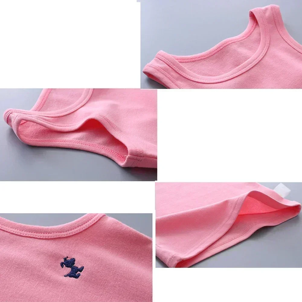 Kids Tops Tank Tops For Baby Girls Boys Candy Color Sleeveless 2-12Yrs