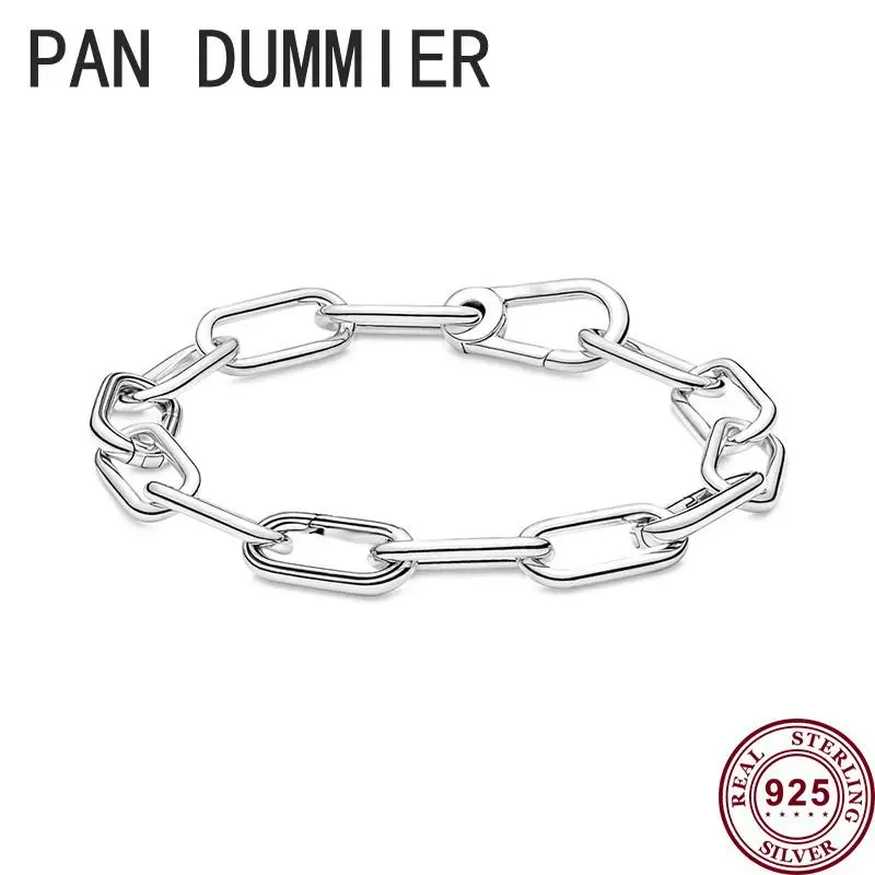 New Hot 925 Silver Me Series Pearl Chain Link Women's Me Logo Bracelet Suitable for Original High Quality DIY Charm Jewelry