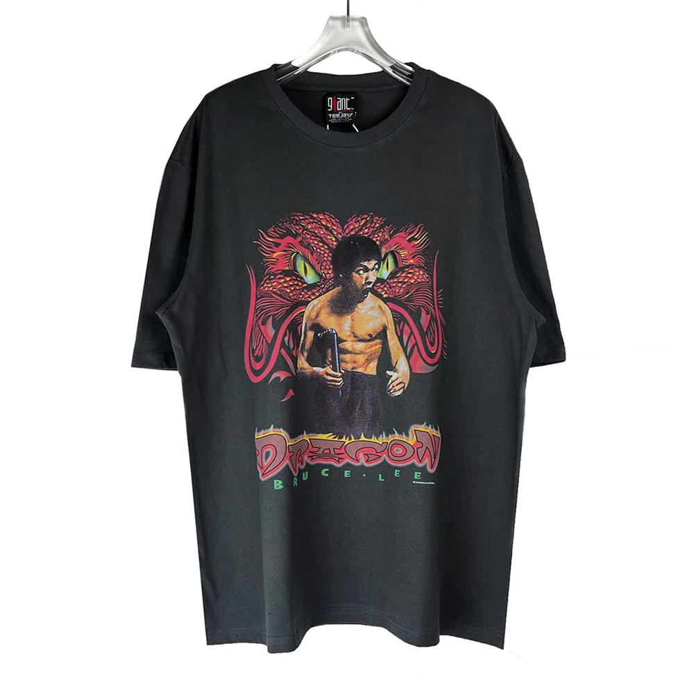 

Hip Hop Oversize T-Shirt Bruce Lee Graphic Tai Ji Print T Shirt Harajuku Cotton Loose Short Sleeve Tshirt 2022 Men Streetwear
