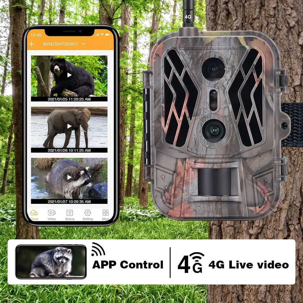 4G 36MP Suntek Wild HC950PRO-Li Wildlife Trail Camera, Photo Traps with Dual Lens, 8000mAh Li-Battery, Live View for Hunting,