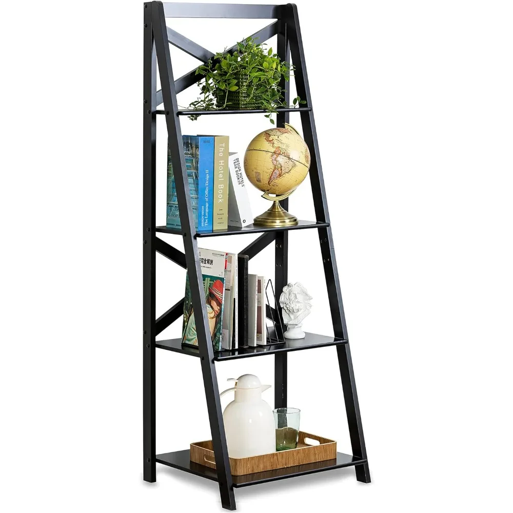 

56.3in Tall Standing Ladder Shelves for Living Room Bathroom Furniture Bedroom Display Shelf Folding Iron Shelf Makeup Organizer