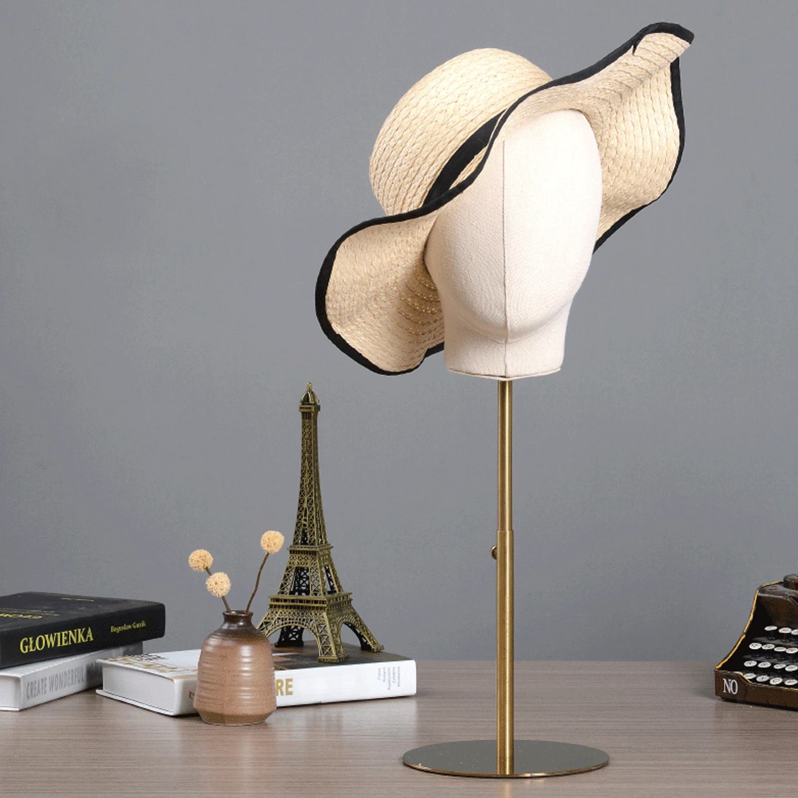 

Metal Mannequin Head Wig Making Hat Display Stand Holder Rack Adjustable 45-65cm
