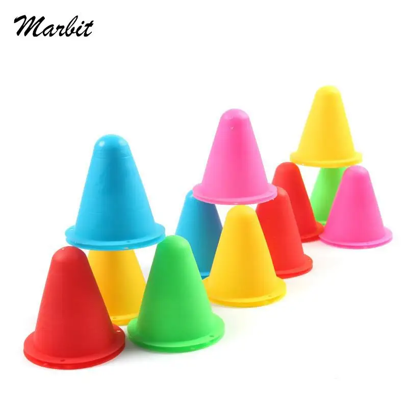 

10pcs/lot Colorful Skate Pile Cup Windproof Roller Skating Cone Agility Training Marker Slalom Skateboard Marking Cones