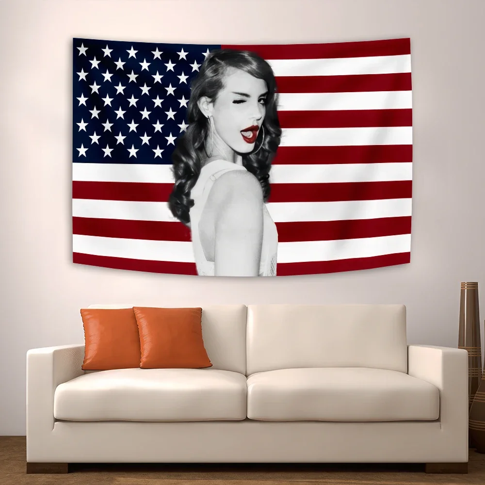 

Lana Del Rey Flag Tapestry, Religious Tapestry, Wall Decoration, Aesthetic Room, Art Deco Tapestry Dormitory