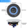 Herdio 4 Inch Ceiling Mounted Speaker Recessed Ceiling Wall Waterproof Speaker For Bathroom kitchen living Room Office 4