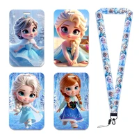 Disney Frozen 2 Elsa Anna Mini Princess Cute Pattern For ID Card Cover School Bus Card Badge Holder Charm Lanyard Accessories 1
