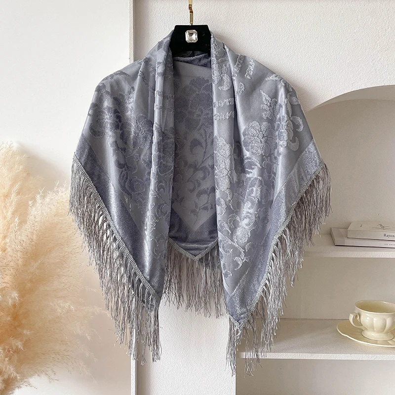 2025 New Versatile Women's Cut Flower Bufanda Gradient Flower Silk Feel Scarf Spring and Autumn Shawl and Wrapped Women's Scarf